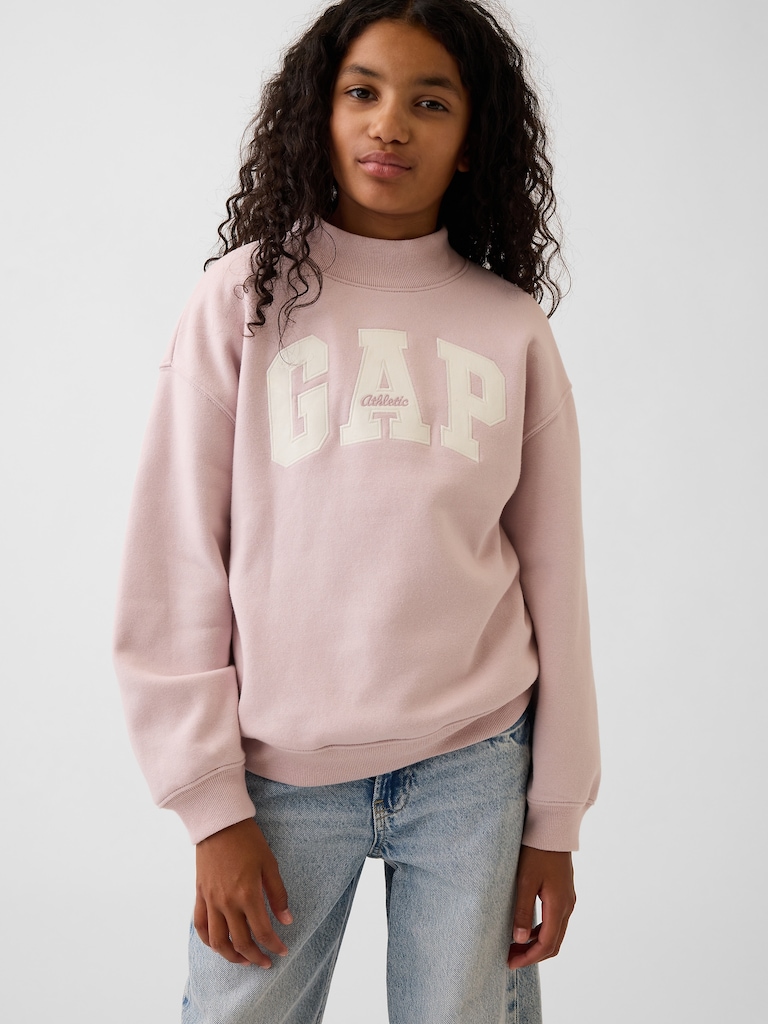 Kids VintageSoft Oversized Mockneck Logo Sweatshirt