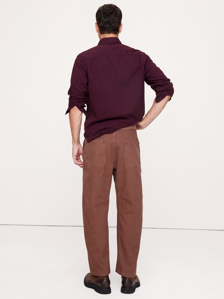 Relaxed Mixed Media Barrel Pant