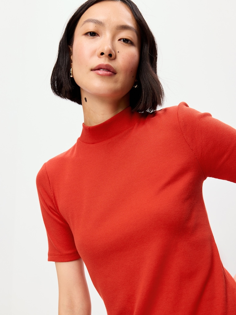 Snug Mock-Neck Bodycon Mini Dress