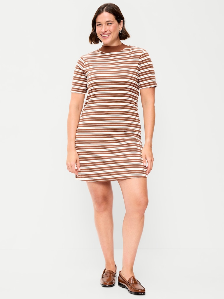 Snug Mock-Neck Bodycon Mini Dress