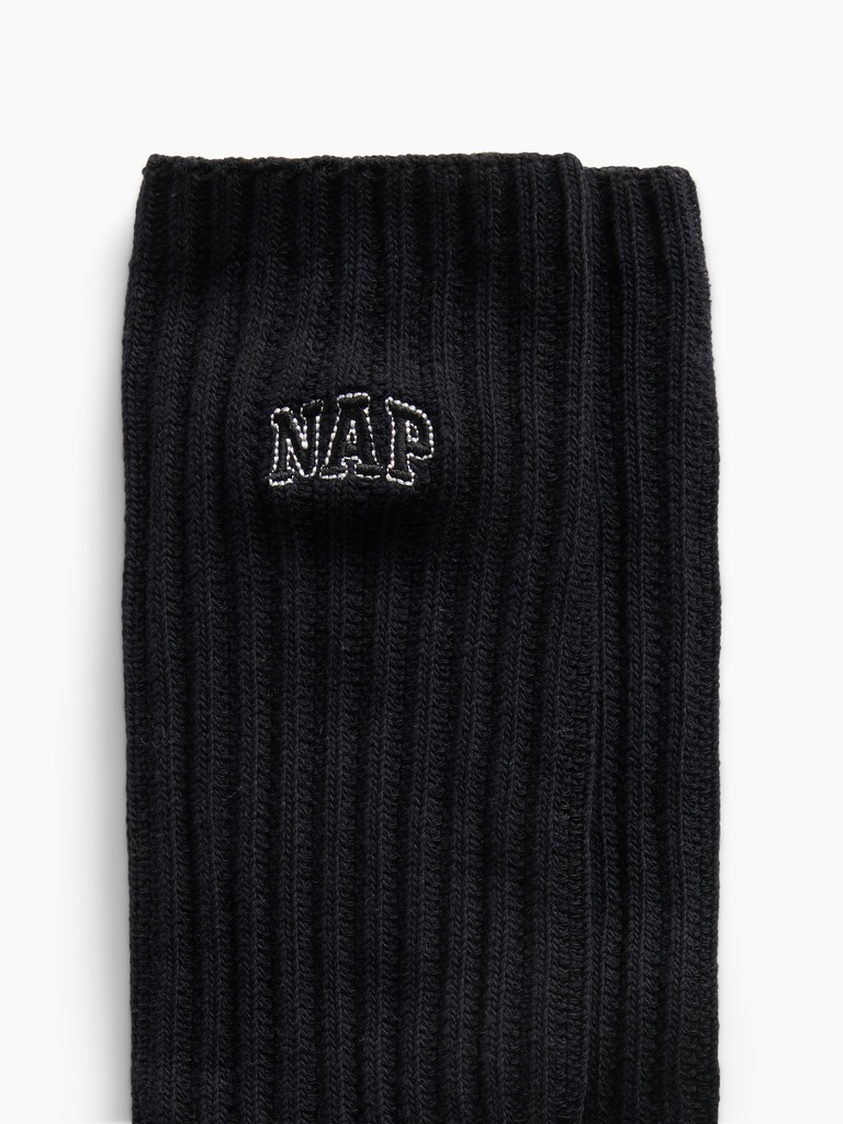 Nap Logo Slouchy Crew Socks