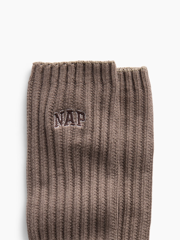 Nap Logo Slouchy Crew Socks