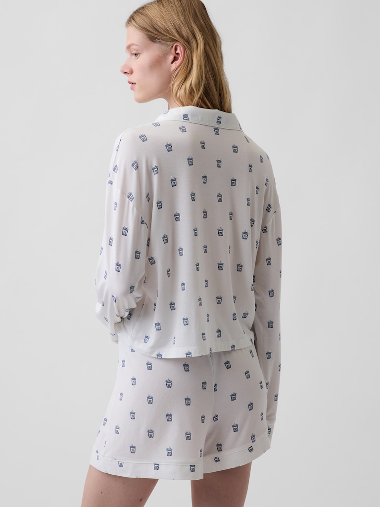 SoftMade Modal Crop PJ Top