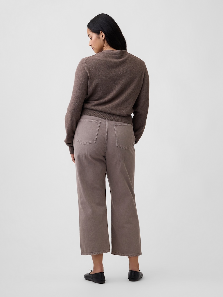 Low Slung Relaxed Straight Crop Jeans