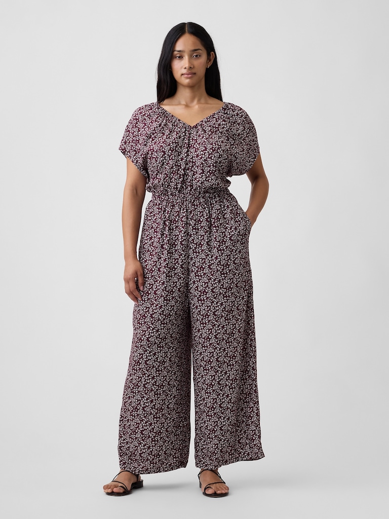 Flutter Sleeve Wide-Leg Jumpsuit