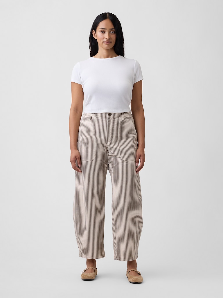 Mid Rise Barrel Khakis
