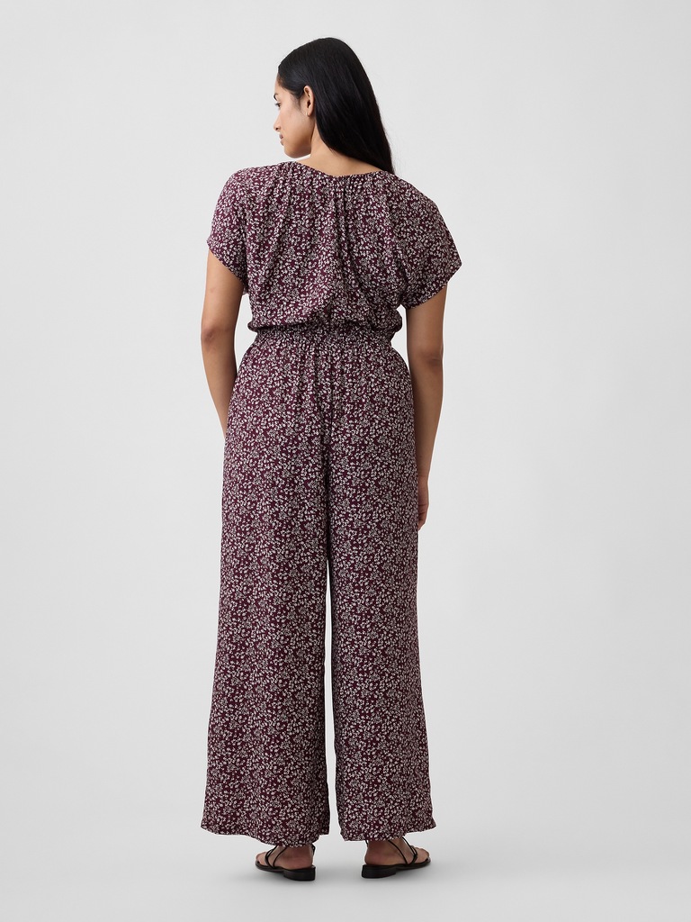 Flutter Sleeve Wide-Leg Jumpsuit