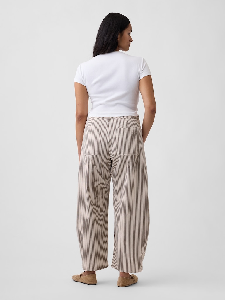 Mid Rise Barrel Khakis