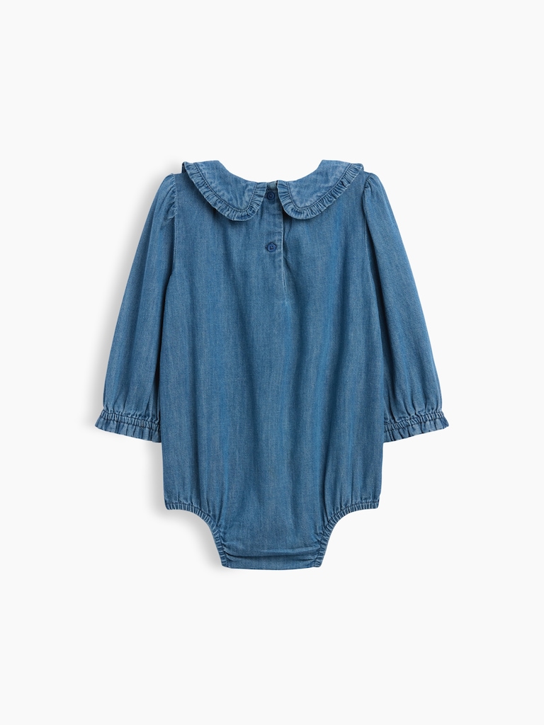Baby Collared Denim Bodysuit