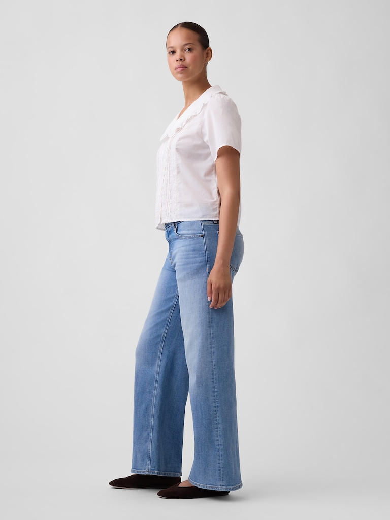 Curvy Mid Rise Wide-Leg Jeans