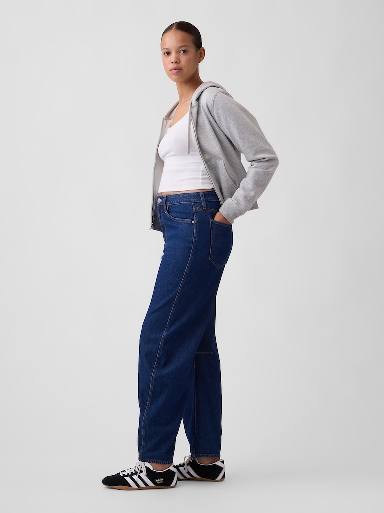Curvy High Rise Barrel Jeans