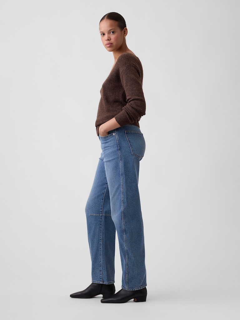 Curvy High Rise Barrel Jeans