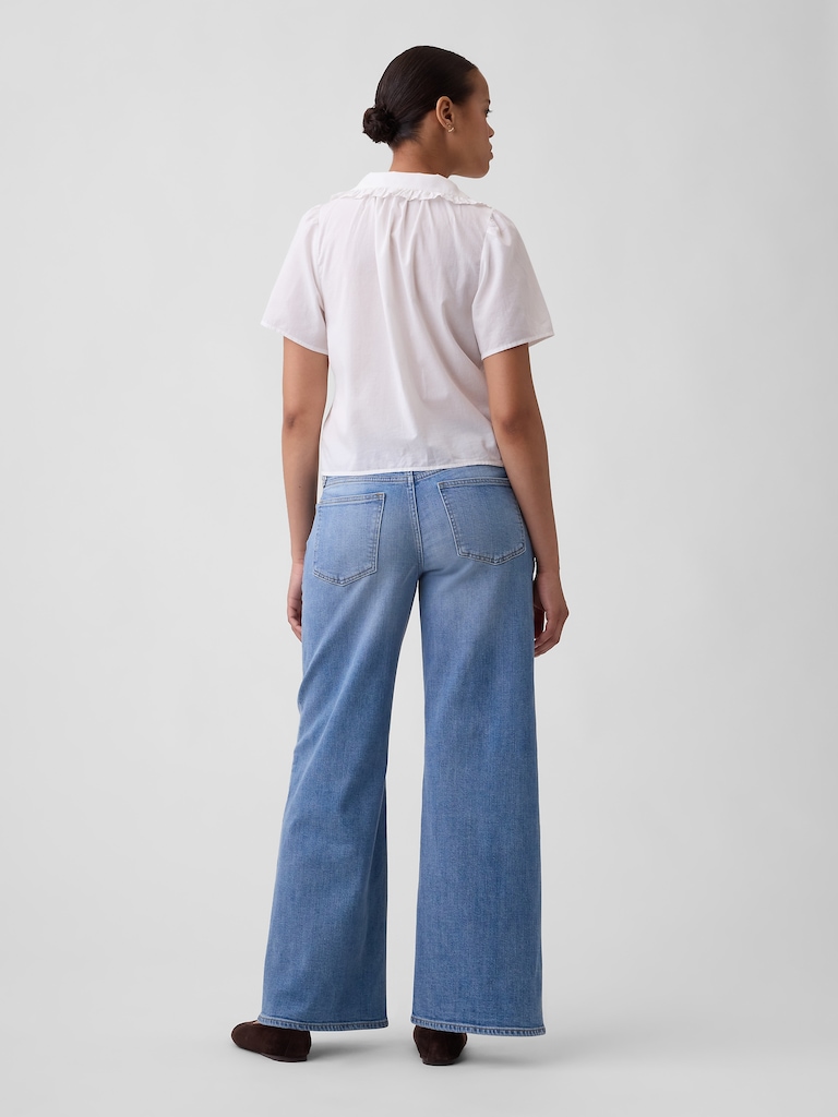 Curvy Mid Rise Wide-Leg Jeans