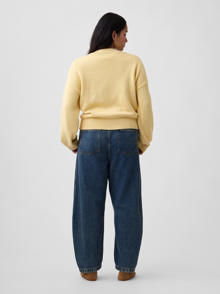 Mid Rise SuperSoft Pull-On Barrel Jeans