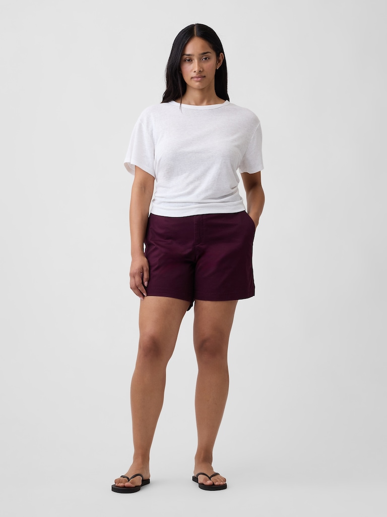 5" Mid Rise Downtown Khaki Shorts