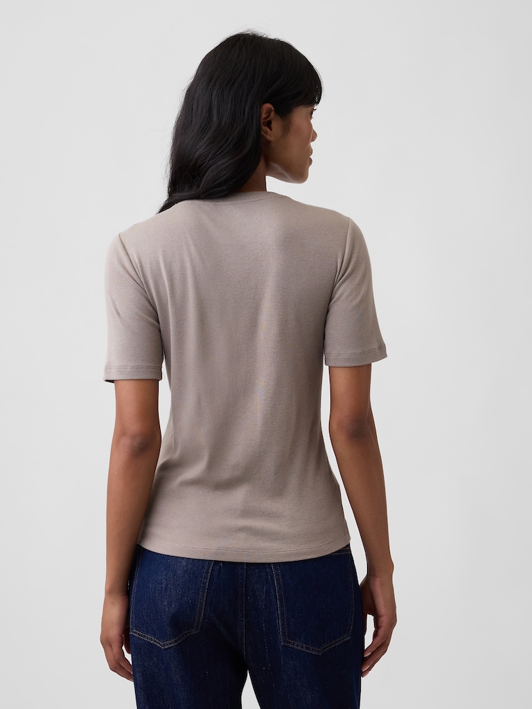 Modern Ribbed Crewneck T-Shirt