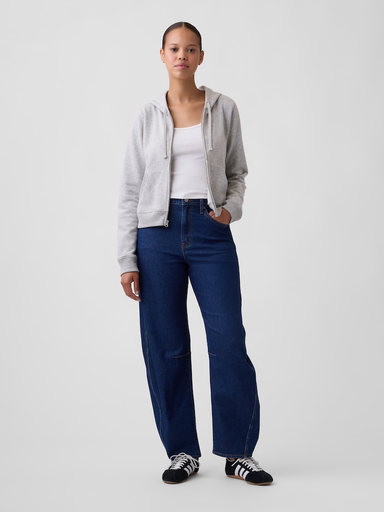 Curvy High Rise Barrel Jeans