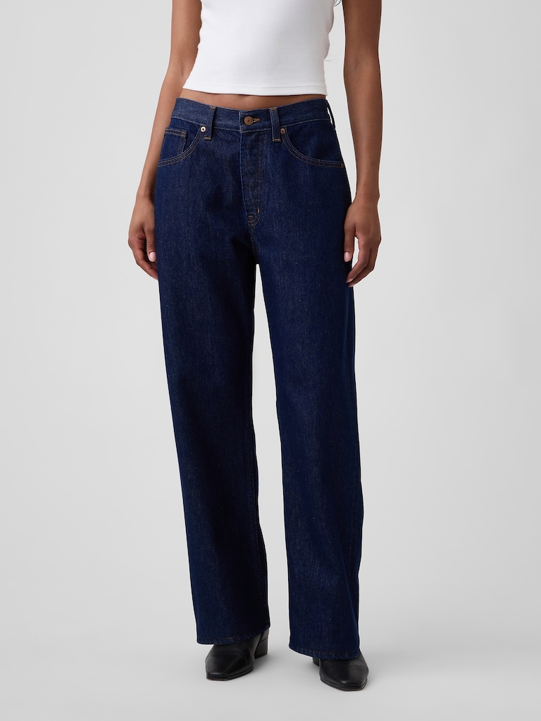 Low Slung Relaxed Straight Jeans