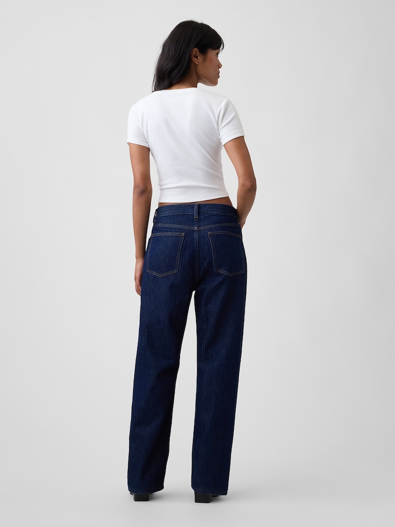 Low Slung Relaxed Straight Jeans