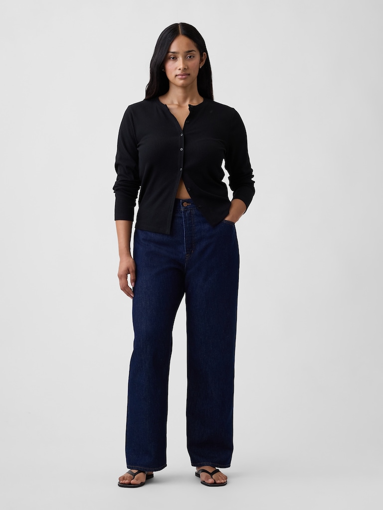 Low Slung Relaxed Straight Jeans