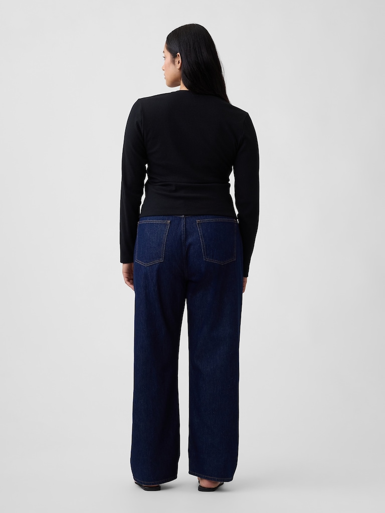 Low Slung Relaxed Straight Jeans