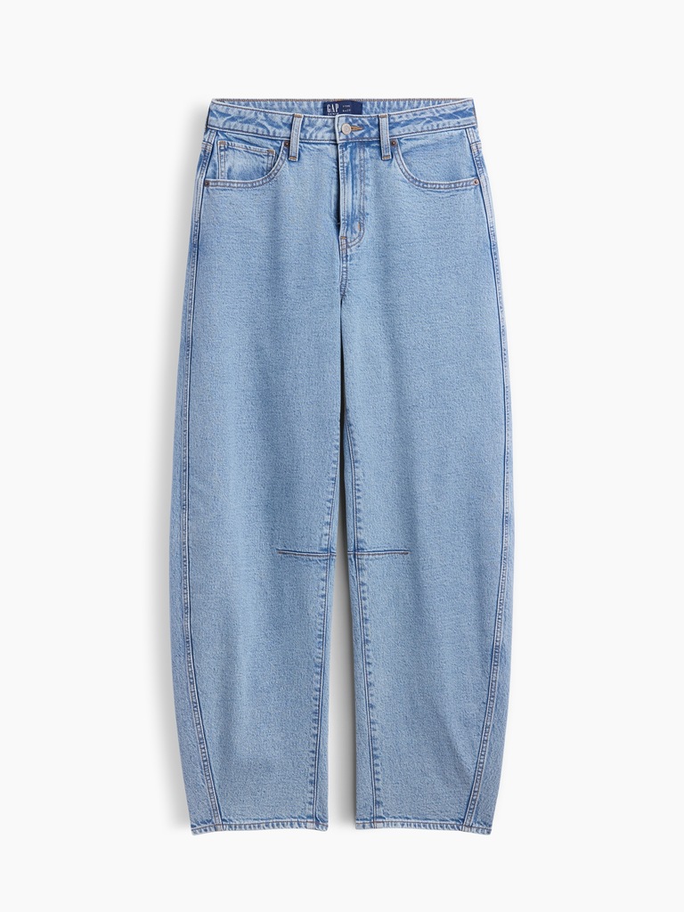 Curvy High Rise Barrel Jeans