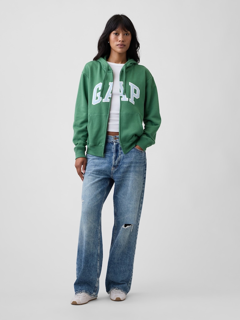 Relaxed Gap Logo Zip Hoodie