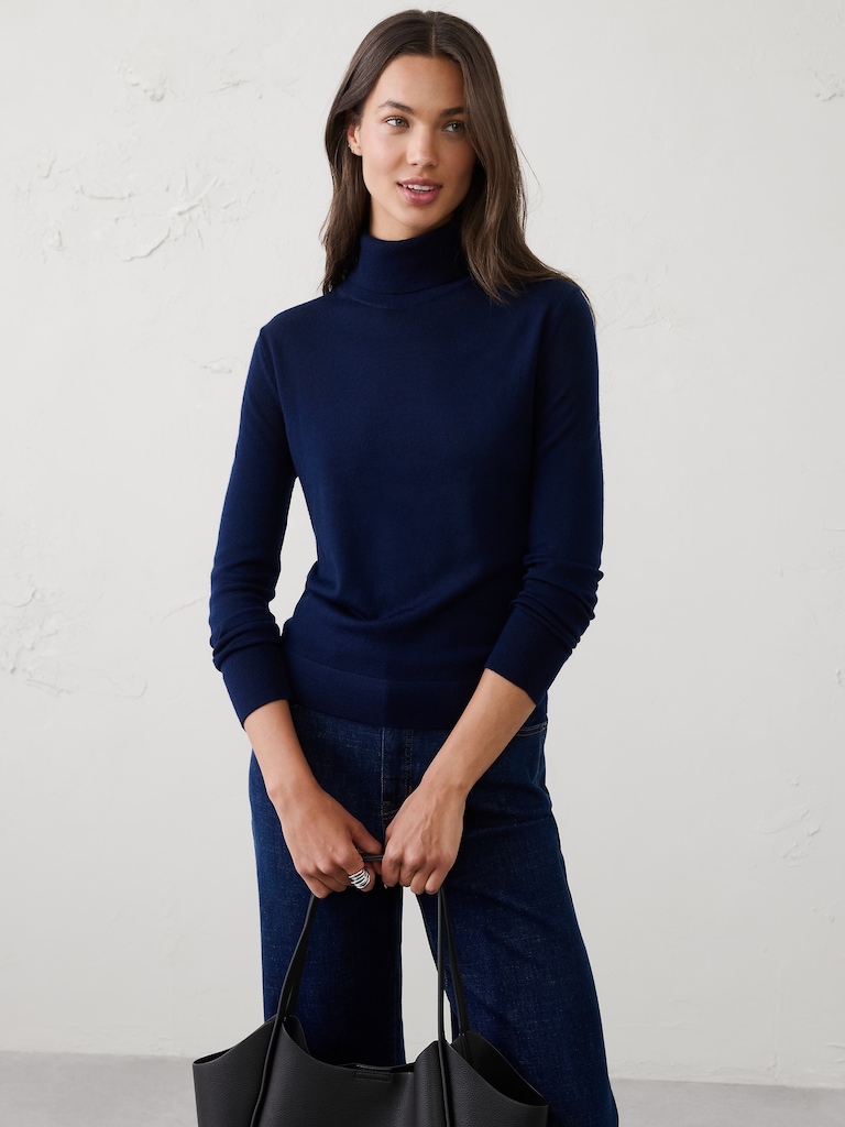 Merino Wool Turtle-Neck Sweater