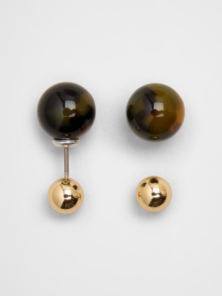 Tort Round Resin Stud Earrings