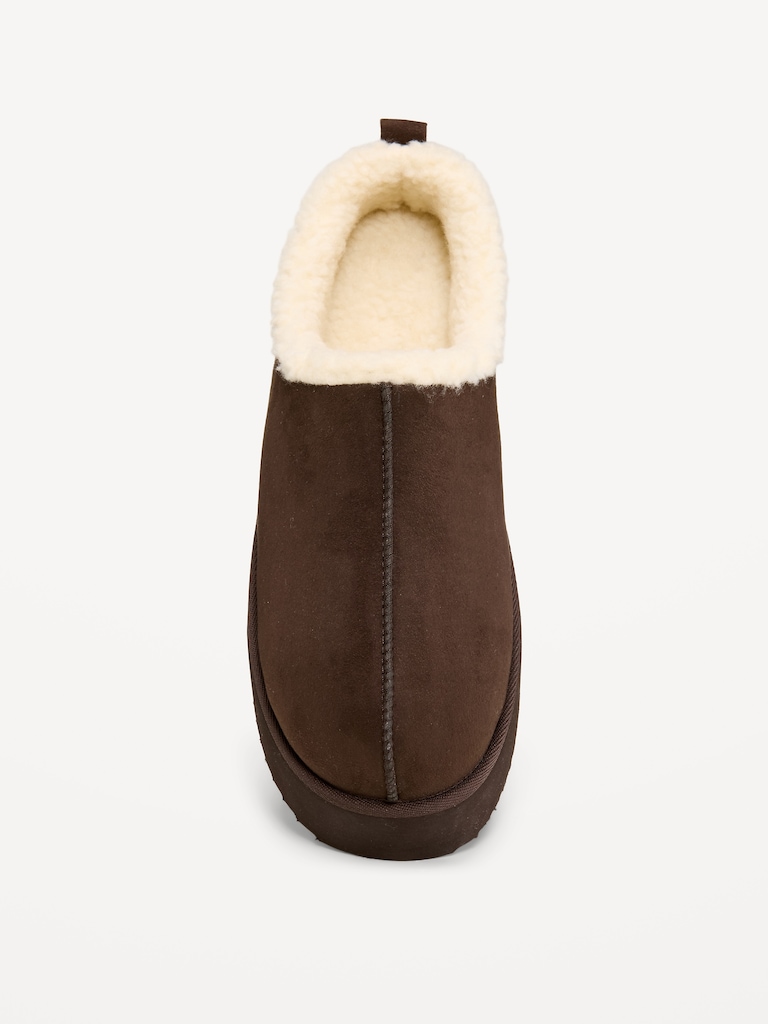 Faux-Suede Platform Mule Clogs for Women