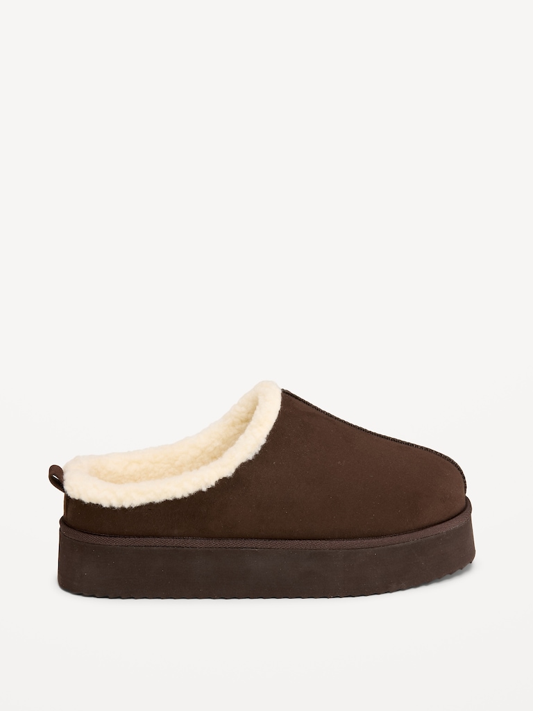 Faux-Suede Platform Mule Clogs for Women