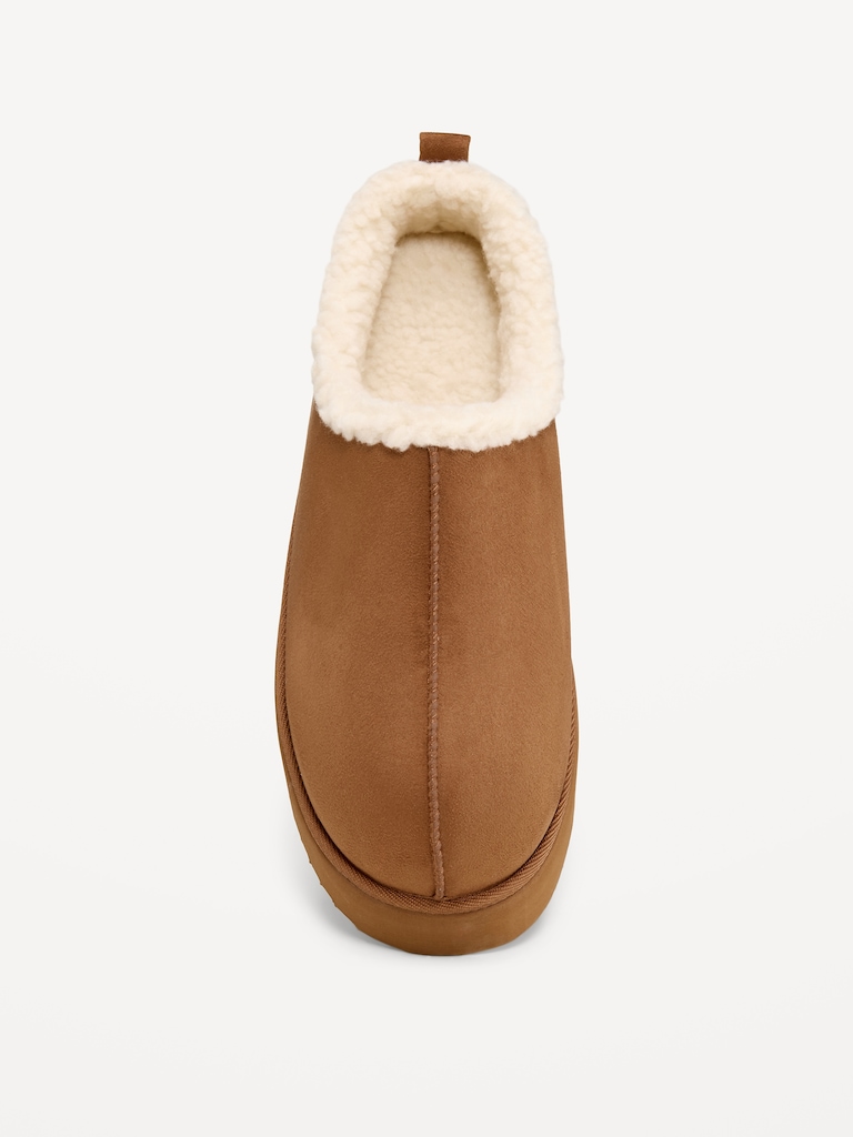 Faux-Suede Platform Mule Clogs for Women