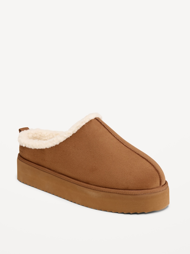 Faux-Suede Platform Mule Clogs for Women