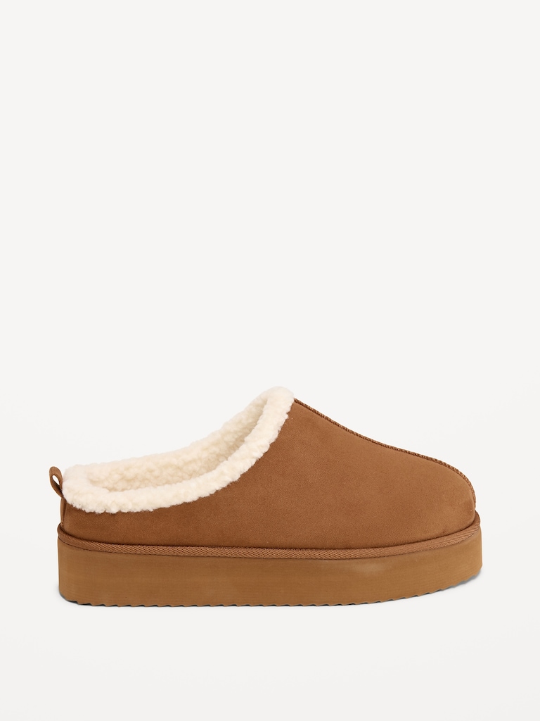 Faux-Suede Platform Mule Clogs for Women