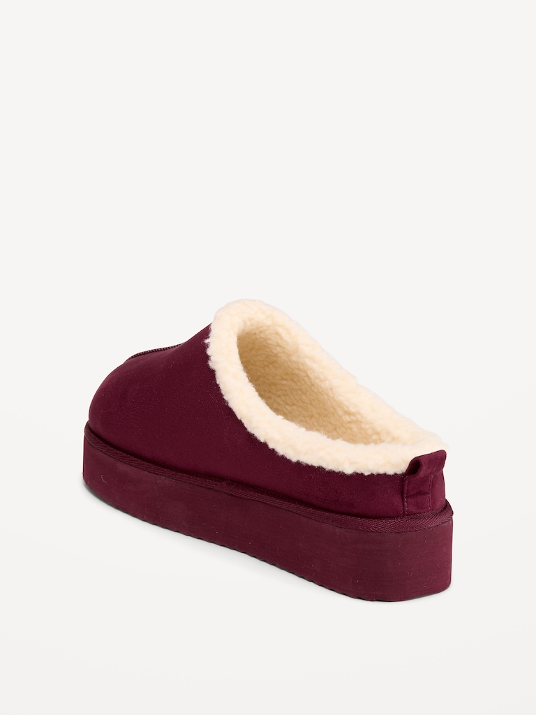 Faux-Suede Platform Mule Clogs for Women