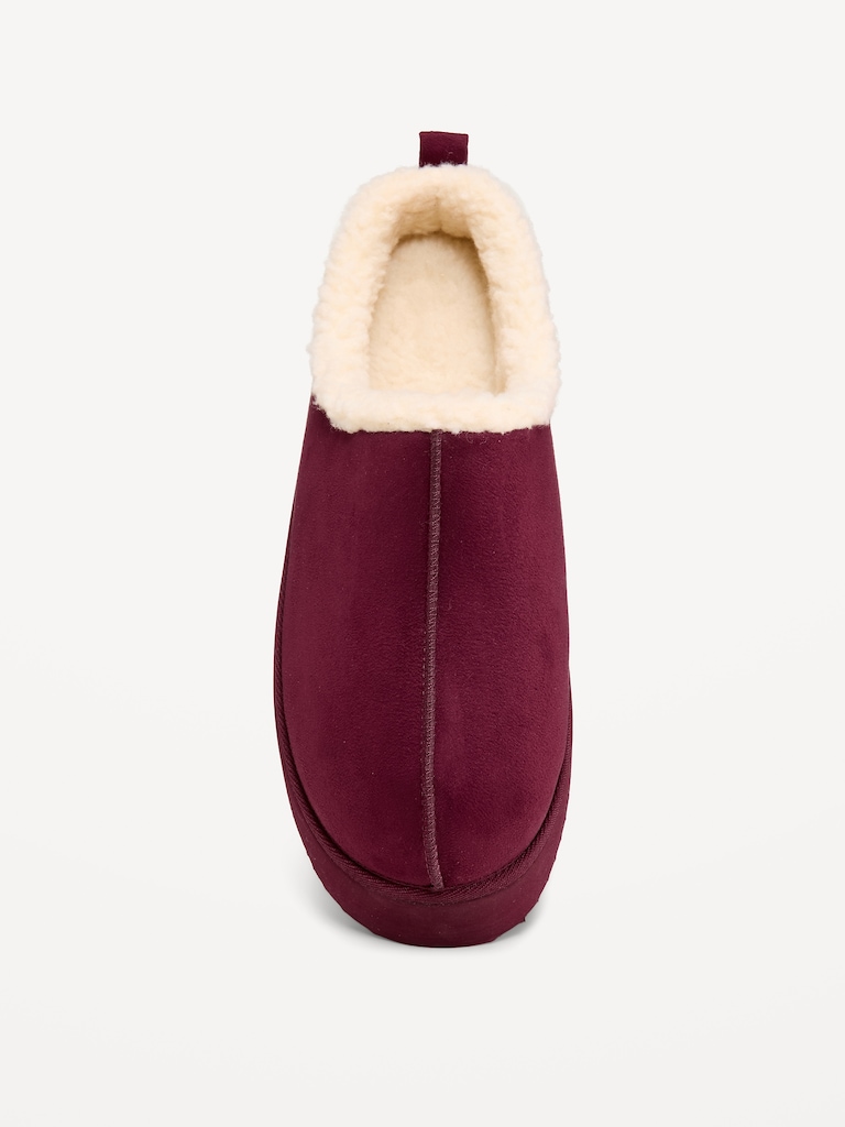 Faux-Suede Platform Mule Clogs for Women