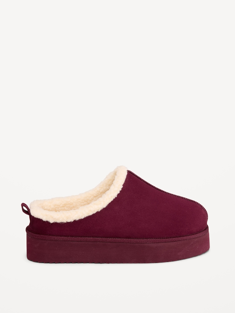 Faux-Suede Platform Mule Clogs for Women