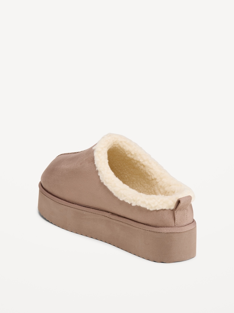 Faux-Suede Platform Mule Clogs for Women