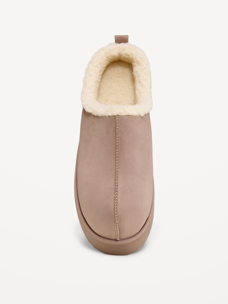 Faux-Suede Platform Mule Clogs for Women
