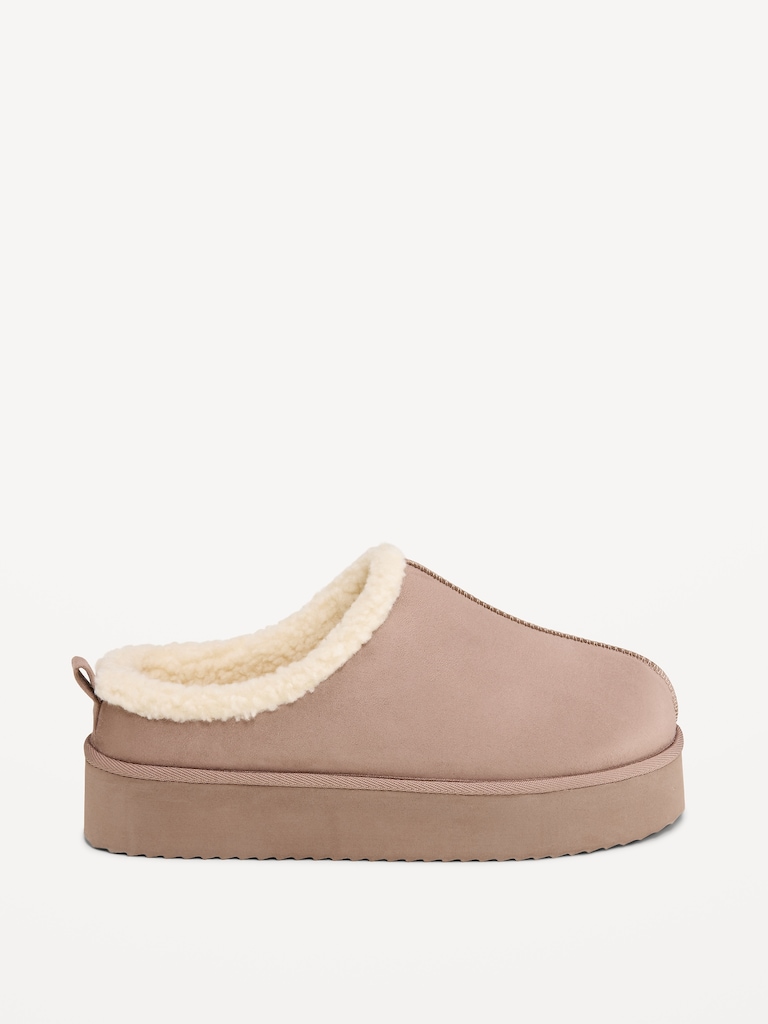 Faux-Suede Platform Mule Clogs for Women