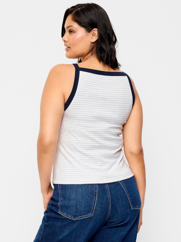 Snug Apron-Neck Tank Top
