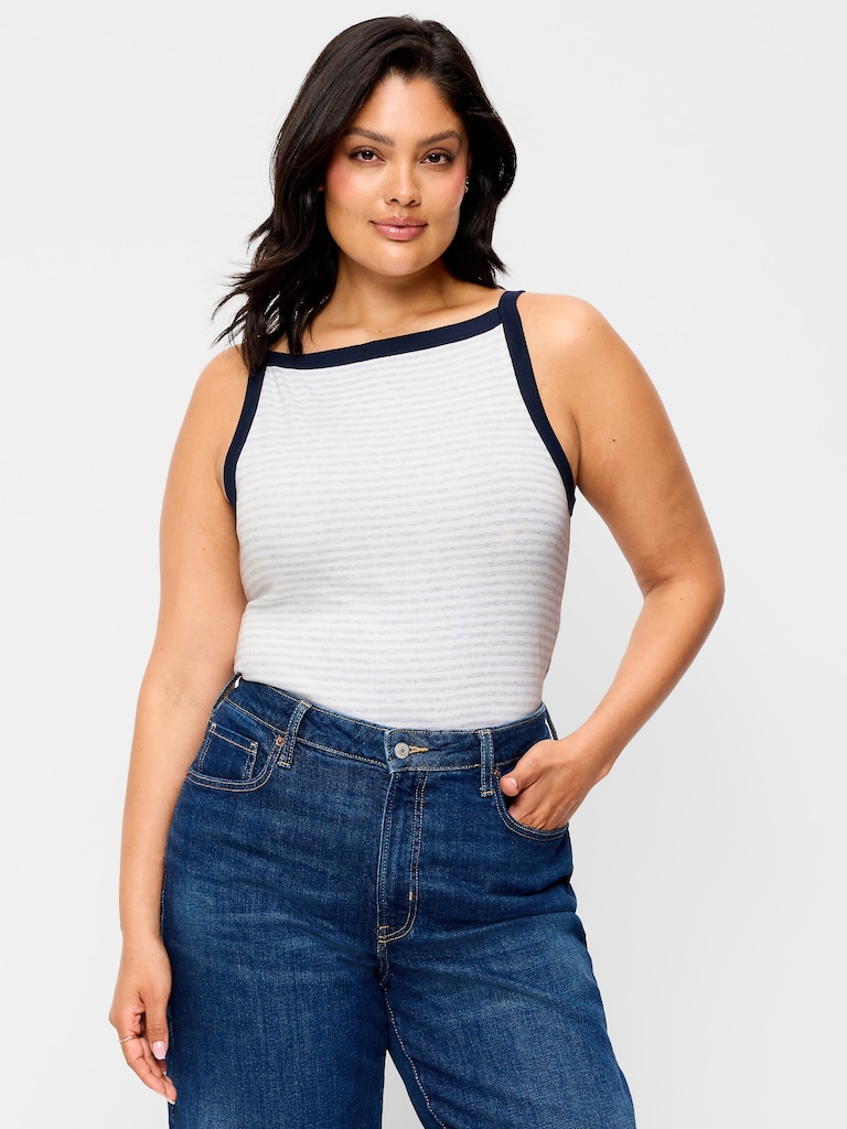 Snug Apron-Neck Tank Top