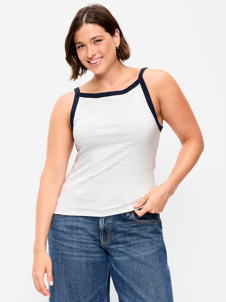 Snug Apron-Neck Tank Top