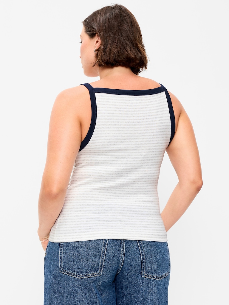 Snug Apron-Neck Tank Top