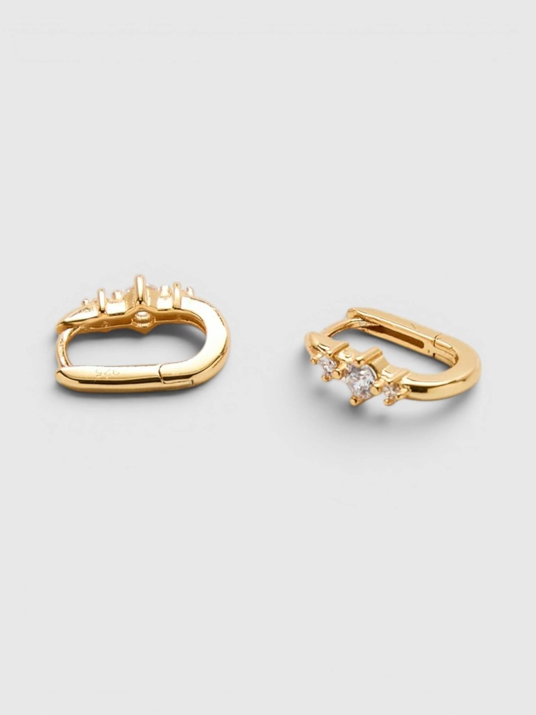 Admiral Row White CZ Square Huggie Earrings