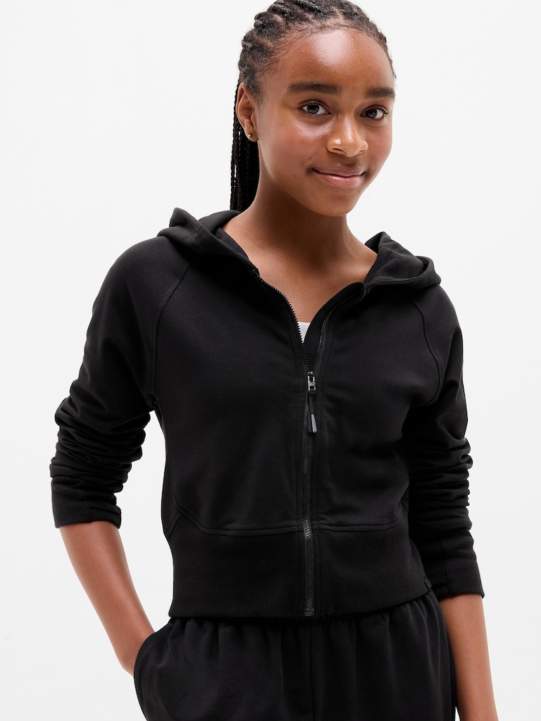 Athleta Girl All Day Full Zip Shrunken Hoodie