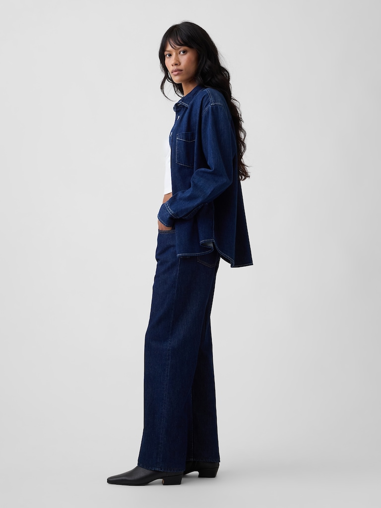 Low Slung Relaxed Straight Jeans