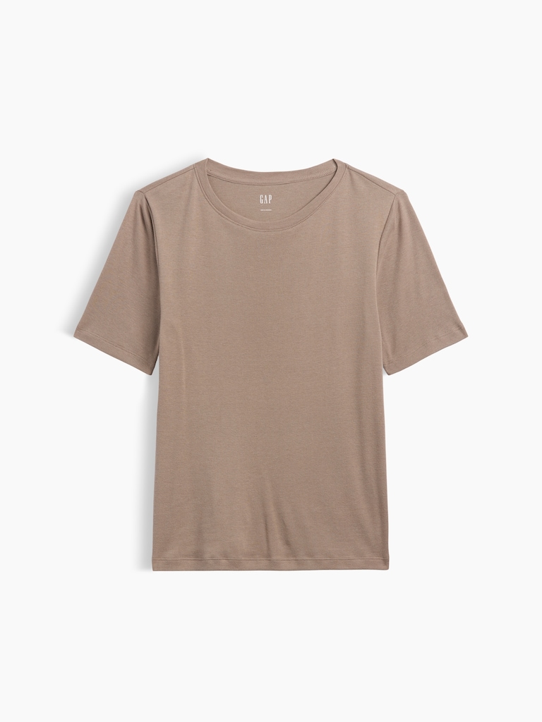 Modern Ribbed Crewneck T-Shirt