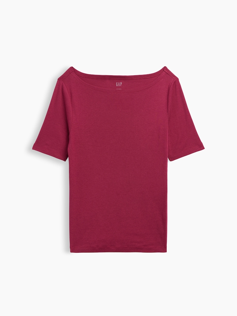 Modern Ribbed Boatneck Top