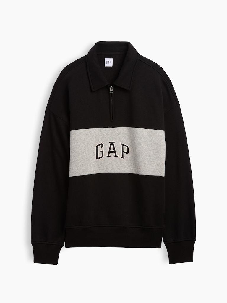 Oversized Gap Logo Quarter-Zip Sweatshirt